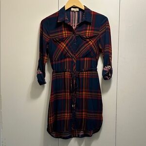 Love Notes Navy and Burgundy Striped Dress